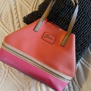 *GUESS* Large pink & orange tote
